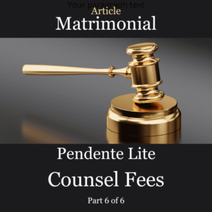 Article Pendente Lite Counsel Fees