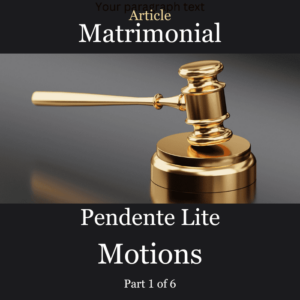 Article Pendente Lite Motions General